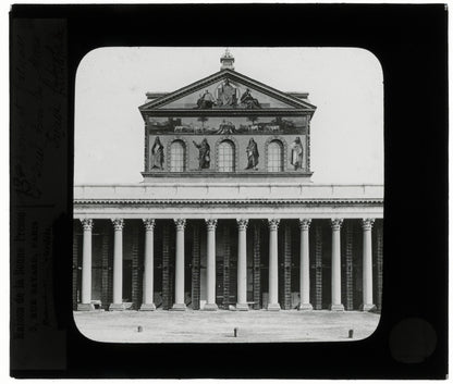 Basilique Saint-Paul-Hors-Les-Murs, Rome, photo plaque verre, positif 8,5x10 cm