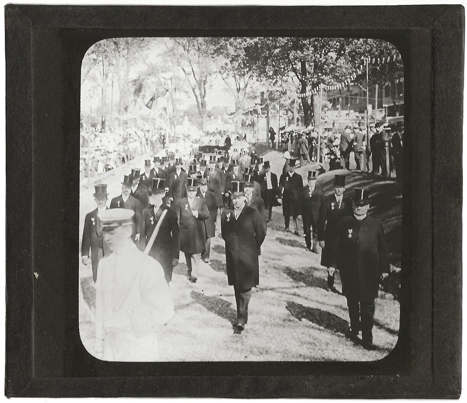 Délégation anglaise Saint-Patrice, Québec, photo plaque verre, positif 8,5x10 cm