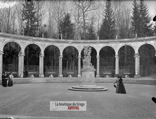 Bosquet de la Colonnade, plaque verre, photo ancienne, négatif 9x12 cm