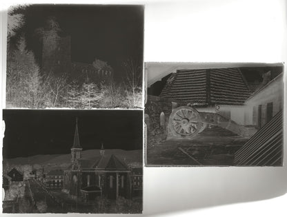 Alsace, France, architecture, boîte photo plaque verre, lot 12 négatifs 9x12 cm