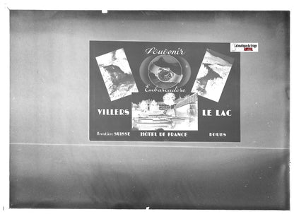 Plaque verre photo ancienne négatif noir et blanc 13x18 cm Villers-le-Lac France