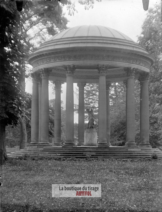 Temple de l’Amour, Versailles, plaque verre, photo ancienne, négatif 9x12 cm