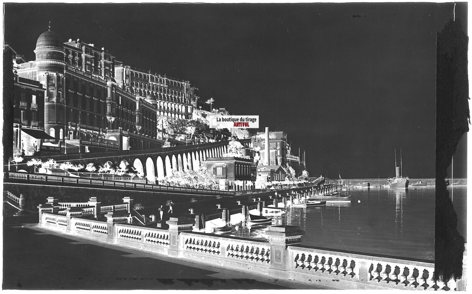 Monte-Carlo Monaco, casino, photos plaque de verre, lot de 5 négatifs 9x14 cm