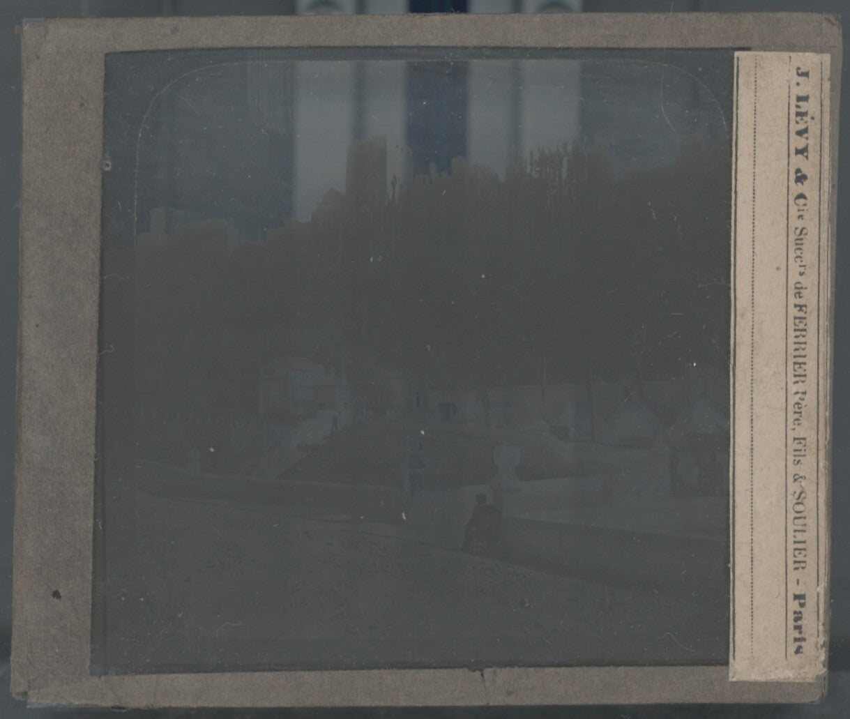 Alhambra de Grenade Espagne, photo plaque verre, noir & blanc, positif 8,5x10 cm