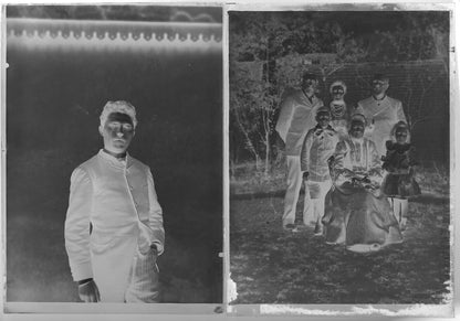 Belgique, famille, campagne, photo plaque verre, lot de 10 négatifs 13x18 cm