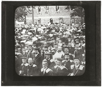 Université, congrés Montréal, photo ancienne plaque de verre, positif 8,5x10 cm