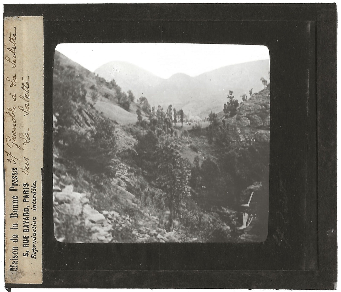 Vers La Salette-Fallavaux, photo ancienne plaque verre, positif 8,5x10 cm