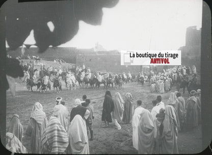 Moulay Youssef, Fès, Rabat Maroc, photo ancienne plaque verre, positif 8,5x10 cm