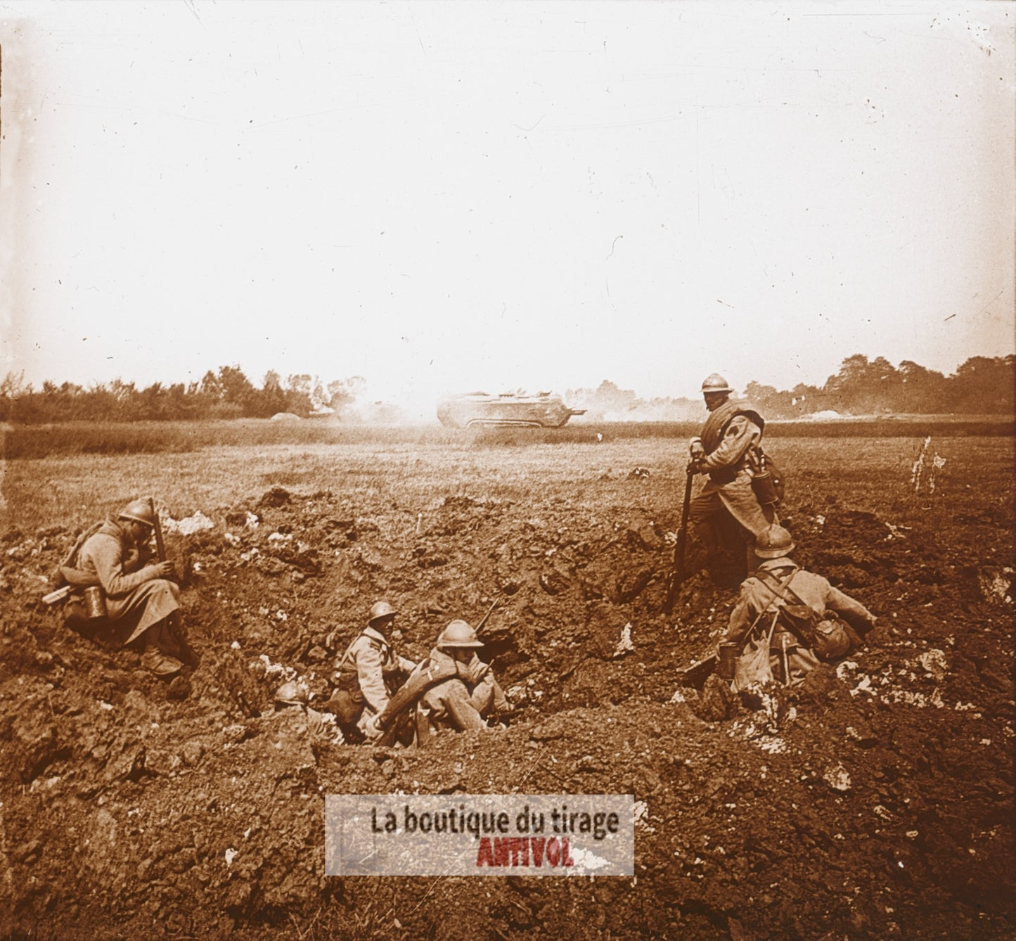 Prise de Belloy, 11 juin 1918, WW1, plaque verre photo ancienne stéréo 6x13 cm