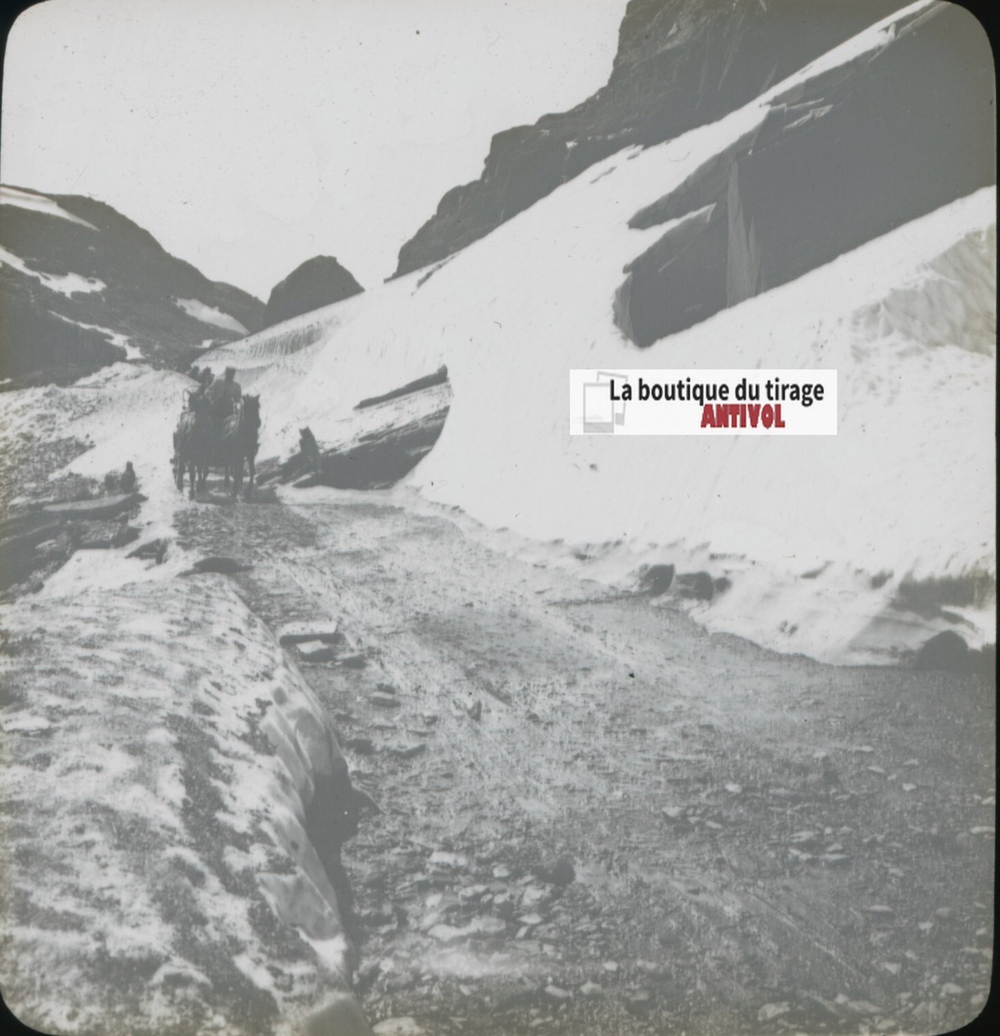 Breifond Haukeli Norvège, photo plaque de verre, noir & blanc, positif 8,5x10 cm