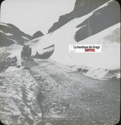 Breifond Haukeli Norvège, photo plaque de verre, noir & blanc, positif 8,5x10 cm