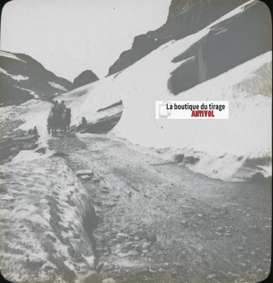 Breifond Haukeli Norvège, photo plaque de verre, noir & blanc, positif 8,5x10 cm