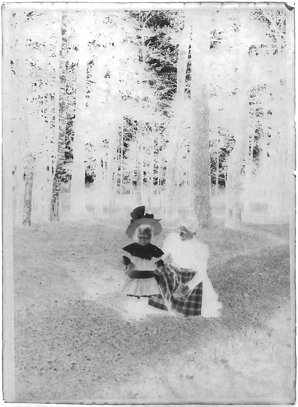 Plaque verre photo négatif noir et blanc 6x9 cm enfant déguisement glass plate 