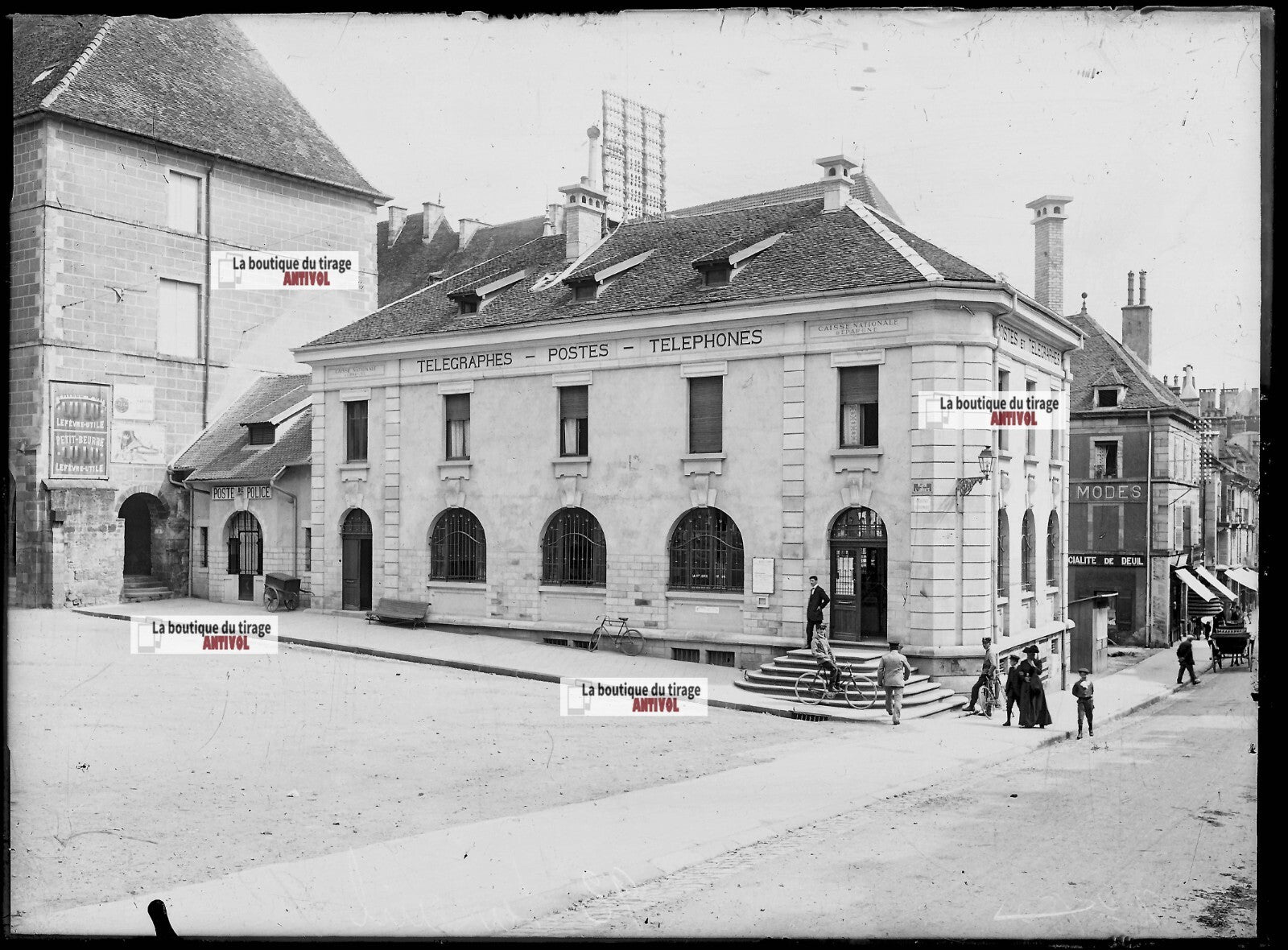 Plaque verre photo ancienne négatif noir et blanc 13x18 cm Luxeuil-les-Bains