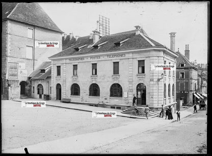 Plaque verre photo ancienne négatif noir et blanc 13x18 cm Luxeuil-les-Bains
