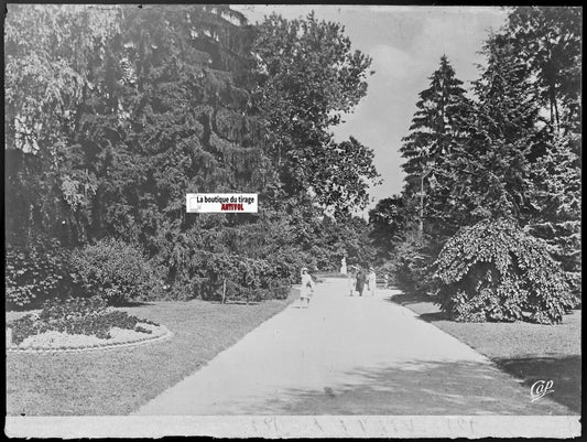 Vittel, Vosges, Plaque verre photo ancienne, négatif noir & blanc 10x15 cm