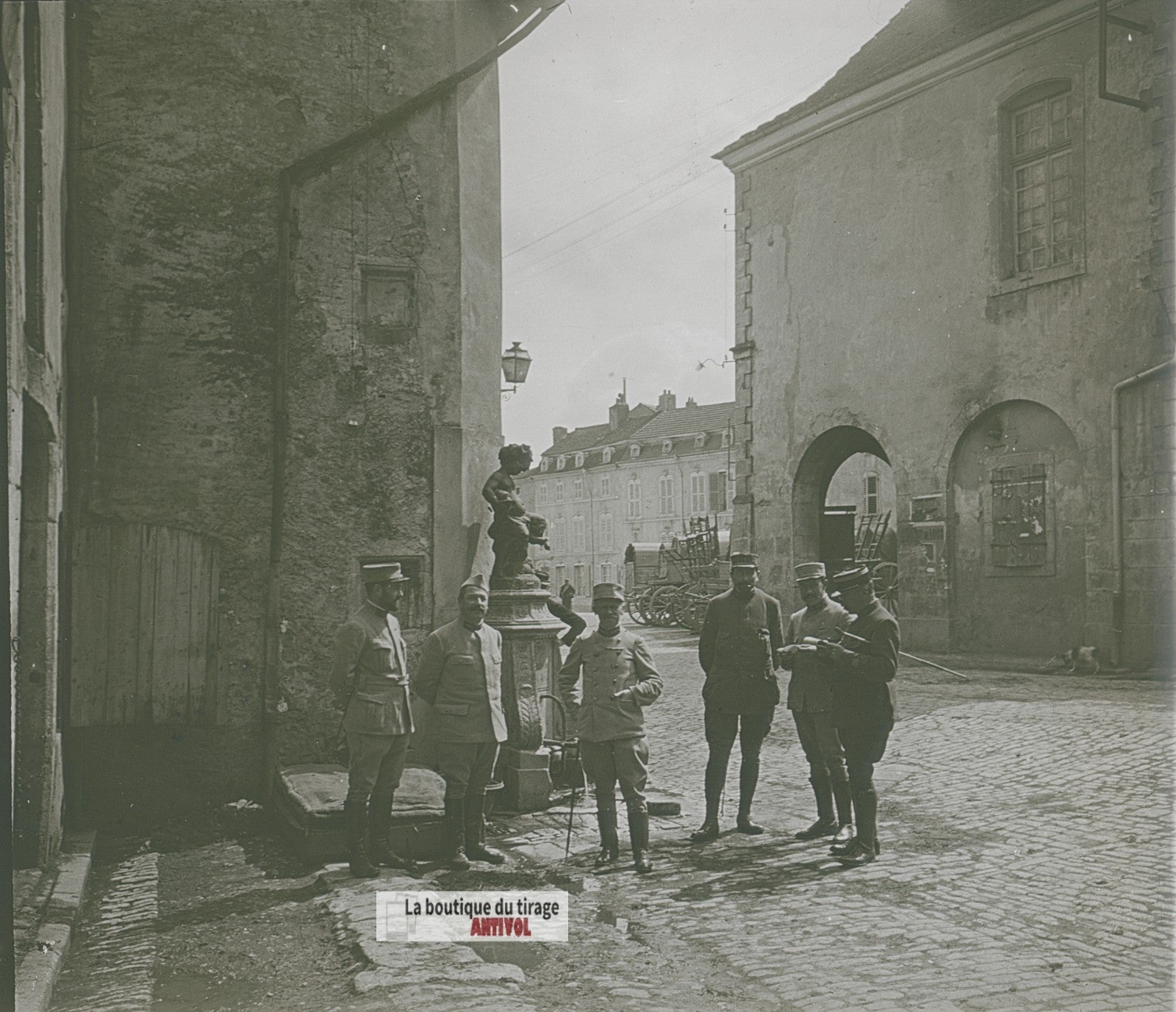 Militaires français, guerre WW1, plaque verre photo ancienne stéréo 6x13 cm