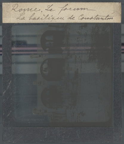 Basilique de Maxence, Rome, photo ancienne plaque verre, positif 8,5x10 cm