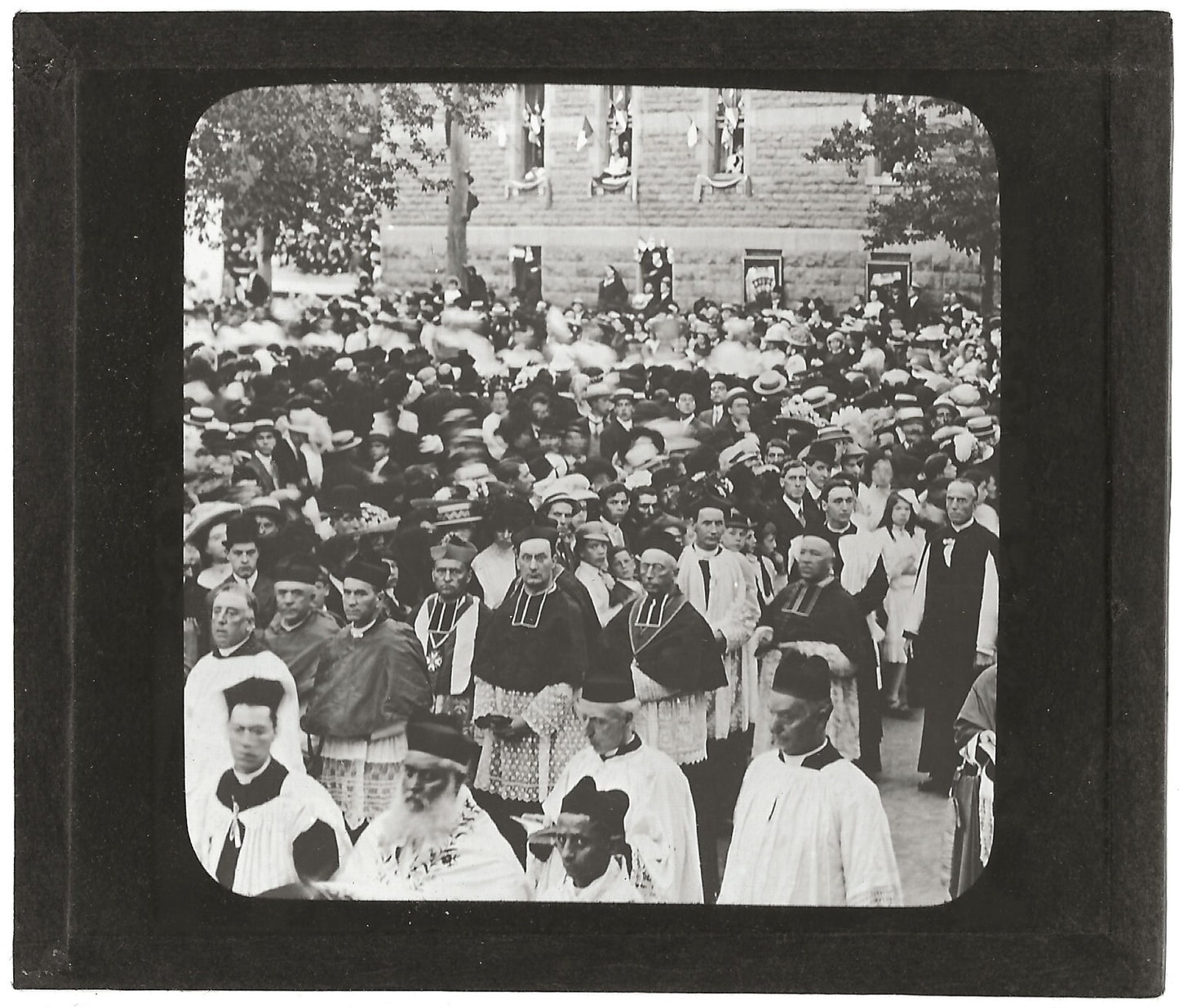 Représentants des évêques, Montréal, photo plaque de verre, positif 8,5x10 cm