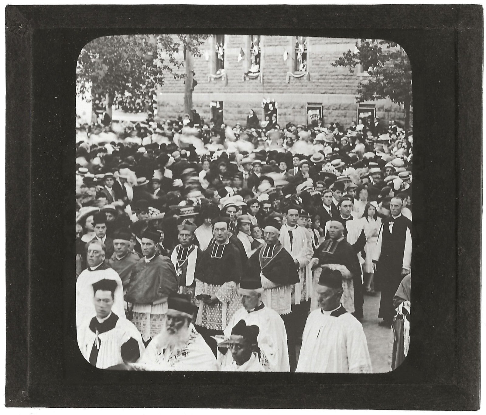 Représentants des évêques, Montréal, photo plaque de verre, positif 8,5x10 cm