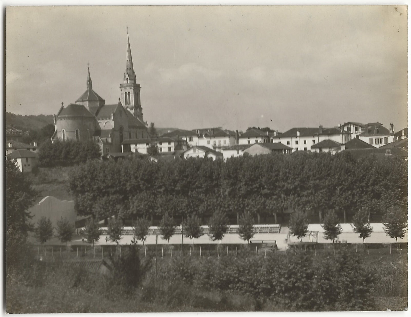 Plaque verre, photo négatif noir & blanc 9x14 cm, Hasparren, Pays Basque, France