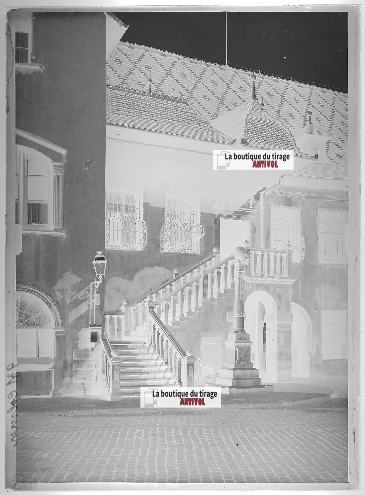 Plaque verre photo ancienne négatif noir et blanc 13x18 cm Colmar collection 