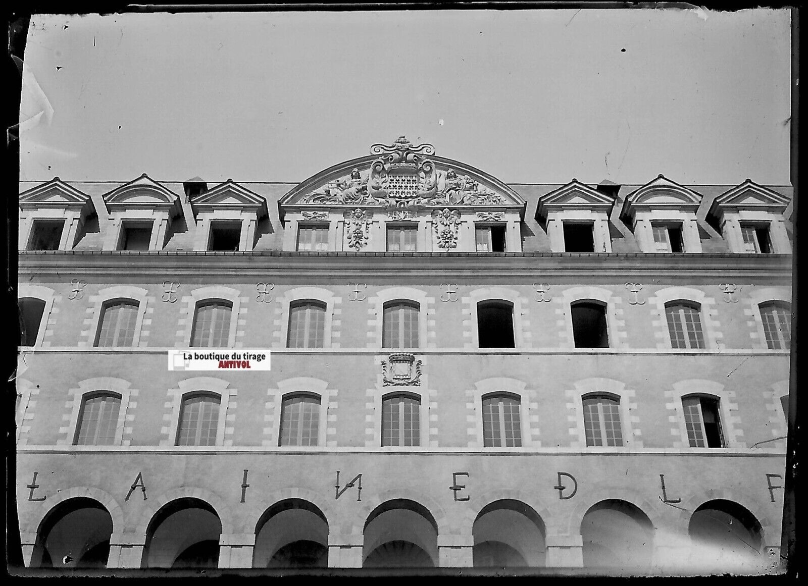 Rennes, Palais Saint-Georges, Plaque verre photo, négatif noir & blanc 6x9 cm