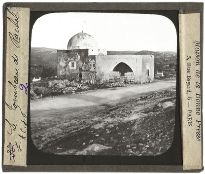Tombeau Rachel Cisjordanie, photo ancienne plaque de verre, positif 8,5x10 cm