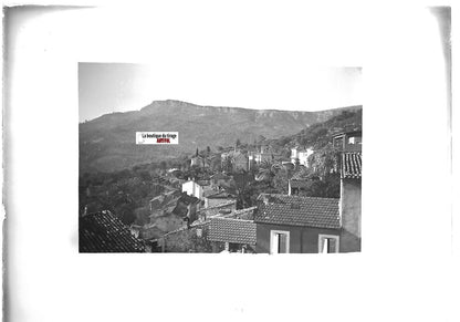 Plaque verre photo ancienne positif noir et blanc 13x18 cm Le Bar-sur-Loup