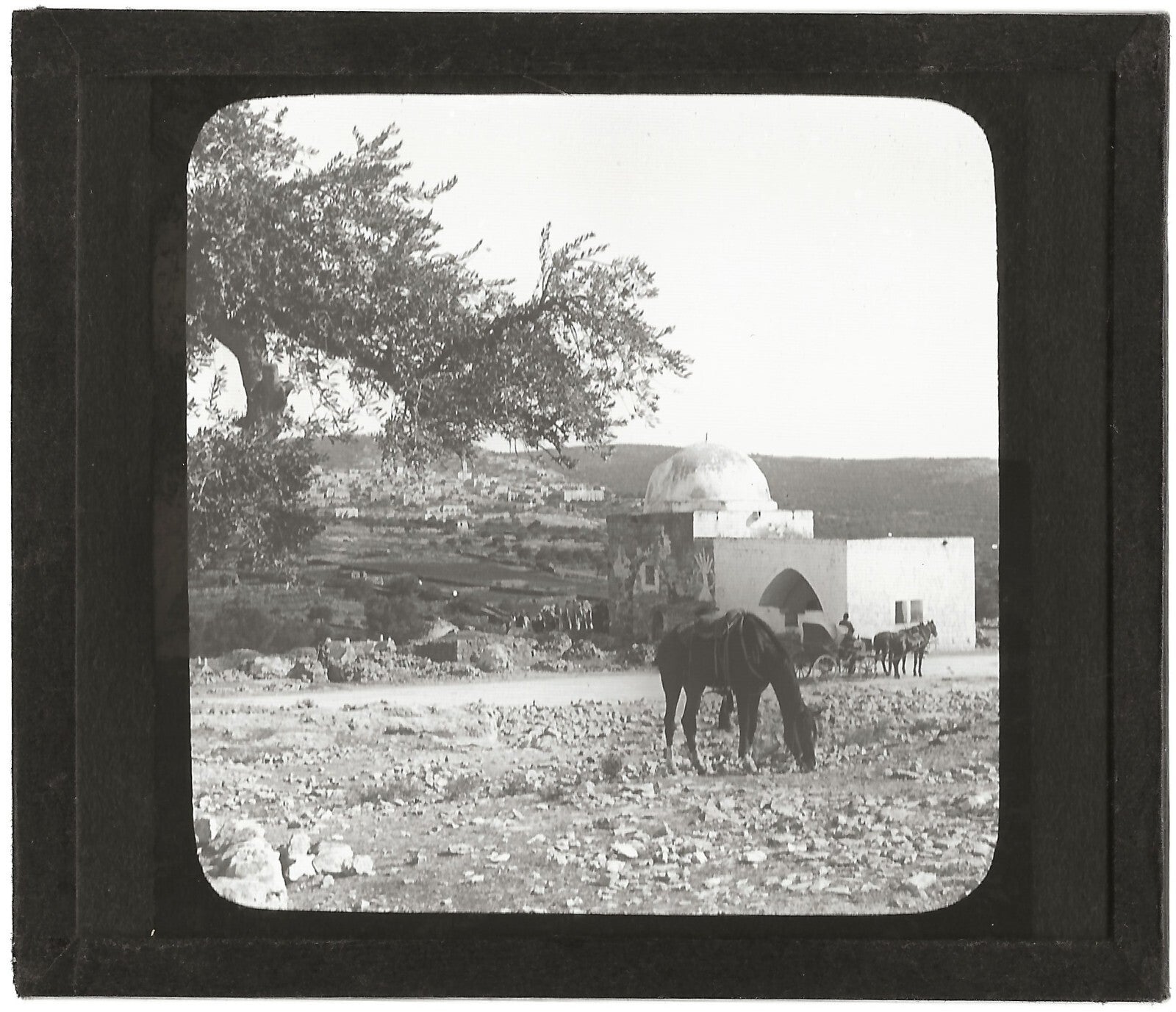 Tombeau Rachel Cisjordanie, photo ancienne plaque de verre, positif 8,5x10 cm