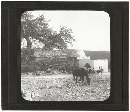Tombeau Rachel Cisjordanie, photo ancienne plaque de verre, positif 8,5x10 cm