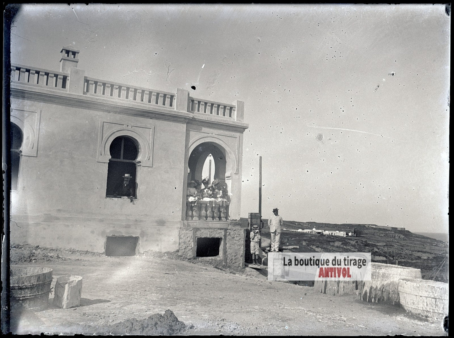 Afrique du Nord, Tunisie, plaque verre photo ancienne, négatif 9x12 cm
