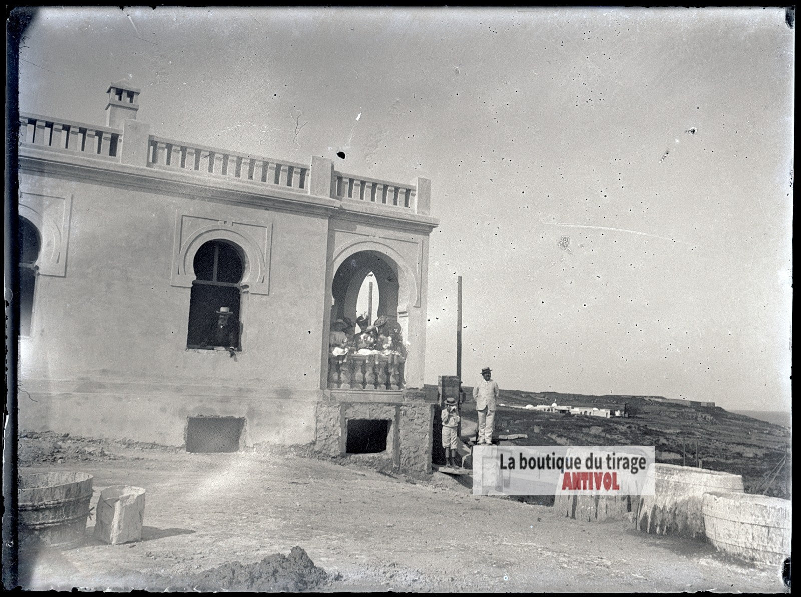 Afrique du Nord, Tunisie, plaque verre photo ancienne, négatif 9x12 cm