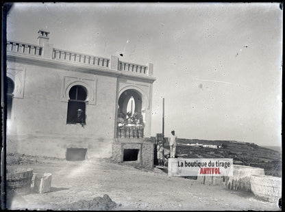 Afrique du Nord, Tunisie, plaque verre photo ancienne, négatif 9x12 cm