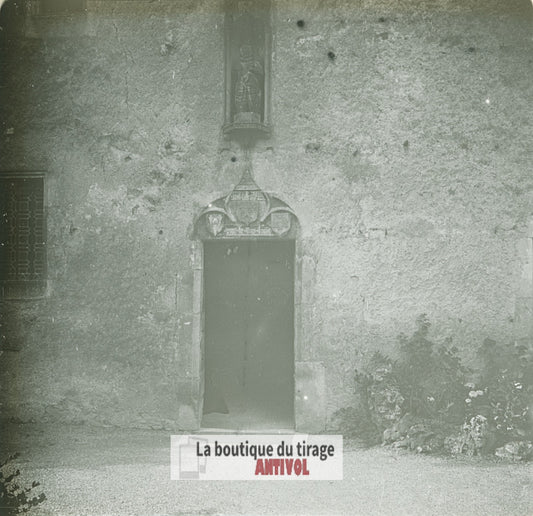 Domrémy-la-Pucelle Jeanne d’Arc, plaque verre stéréo, photo ancienne 4,5x10,7 cm