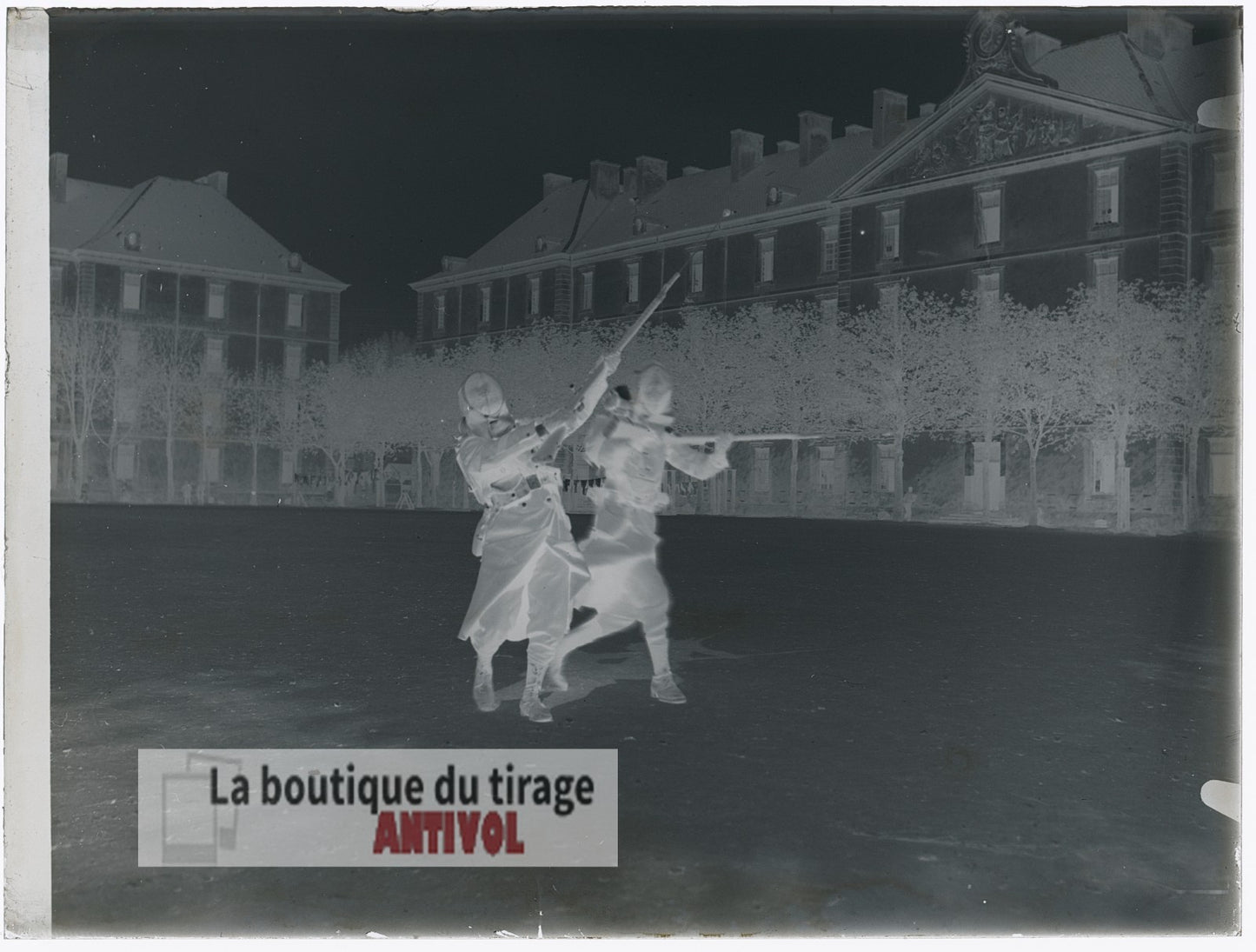 Caserne Thiry, Nancy, WW1, plaque verre, photo ancienne, négatif 9x12 cm