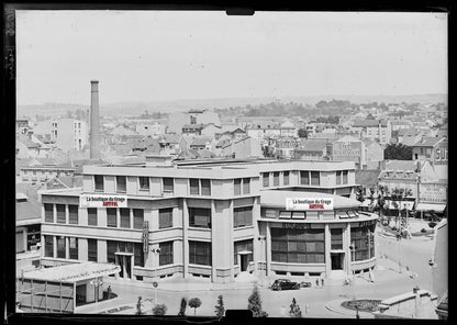 Plaque verre photo ancienne négatif noir et blanc 13x18 cm Vichy La Poste