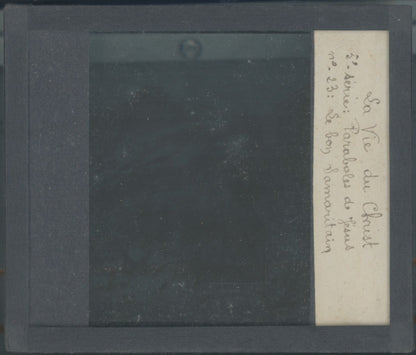 Le Bon Samaritain, Jésus, photo plaque verre, noir & blanc, positif 8,5x10 cm