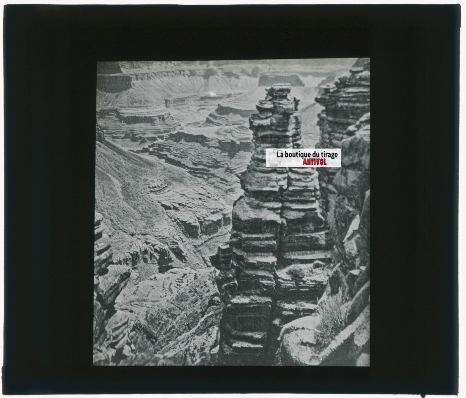 Marble Canyon, USA, Arizona, photo plaque verre, noir & blanc, positif 8,5x10 cm