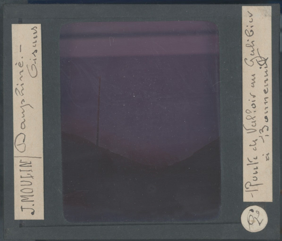 Route de Valloire au Galibier, photo J. Moulin, plaque verre, couleur, 8,5x10 cm