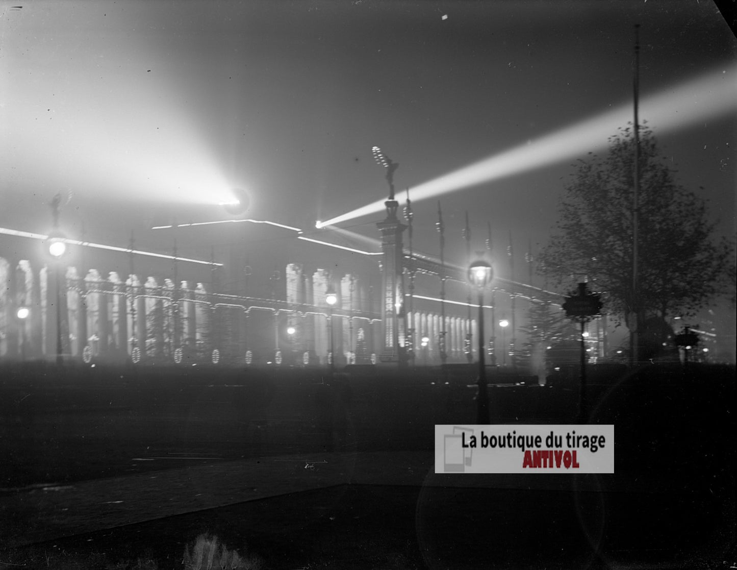 Grand Palais, Champs-Élysées Paris, plaque verre photo ancienne, négatif 9x12 cm