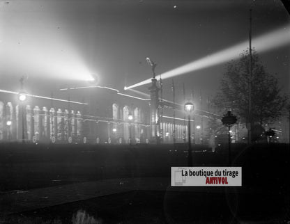 Grand Palais, Champs-Élysées Paris, plaque verre photo ancienne, négatif 9x12 cm