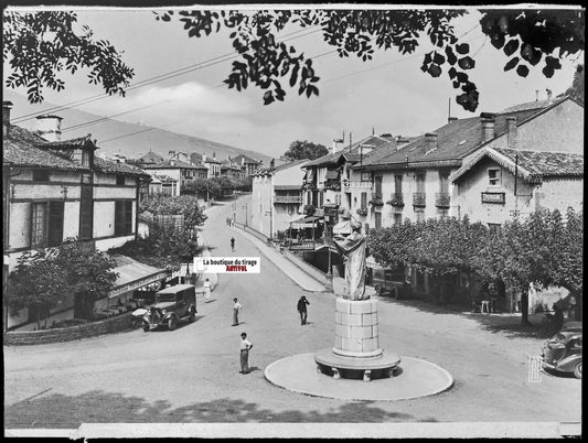 Saint-Jean-Pied-de-Port, Plaque verre photo, négatif noir & blanc 11x15 cm