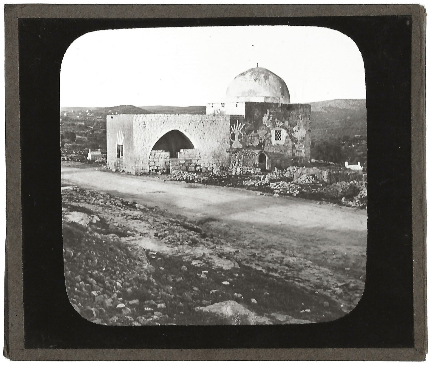Tombeau Rachel Cisjordanie, photo ancienne plaque de verre, positif 8,5x10 cm