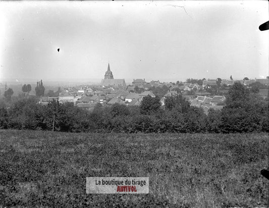 Lamnay, Sarthe, village France, plaque verre, photo ancienne, négatif 9x12 cm