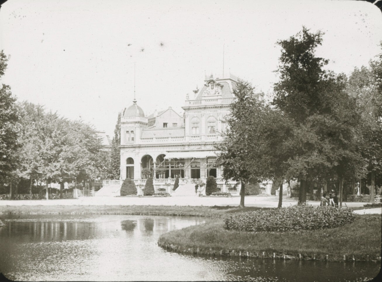 Vondelpark, Amsterdam, Pays-Bas, photo ancienne plaque verre, positif 8,5x10 cm