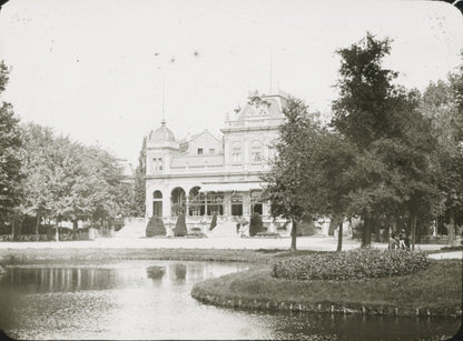 Vondelpark, Amsterdam, Pays-Bas, photo ancienne plaque verre, positif 8,5x10 cm