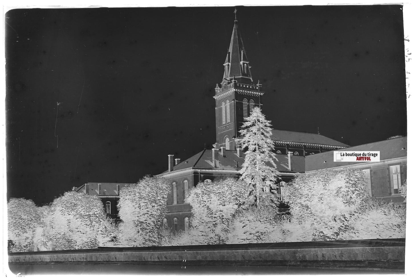 Vichy, hôpital, Plaque verre photo ancienne, négatif noir & blanc 10x15 cm