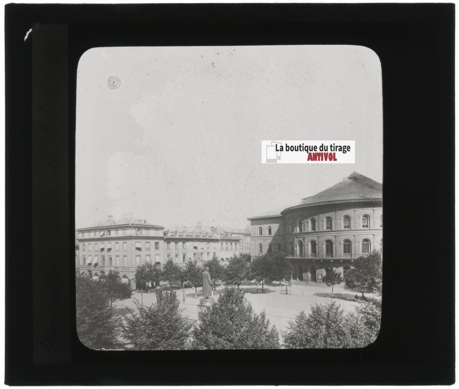 Théâtre, Mainz, Mayence, Allemagne, photo plaque verre, positif 8,5x10 cm