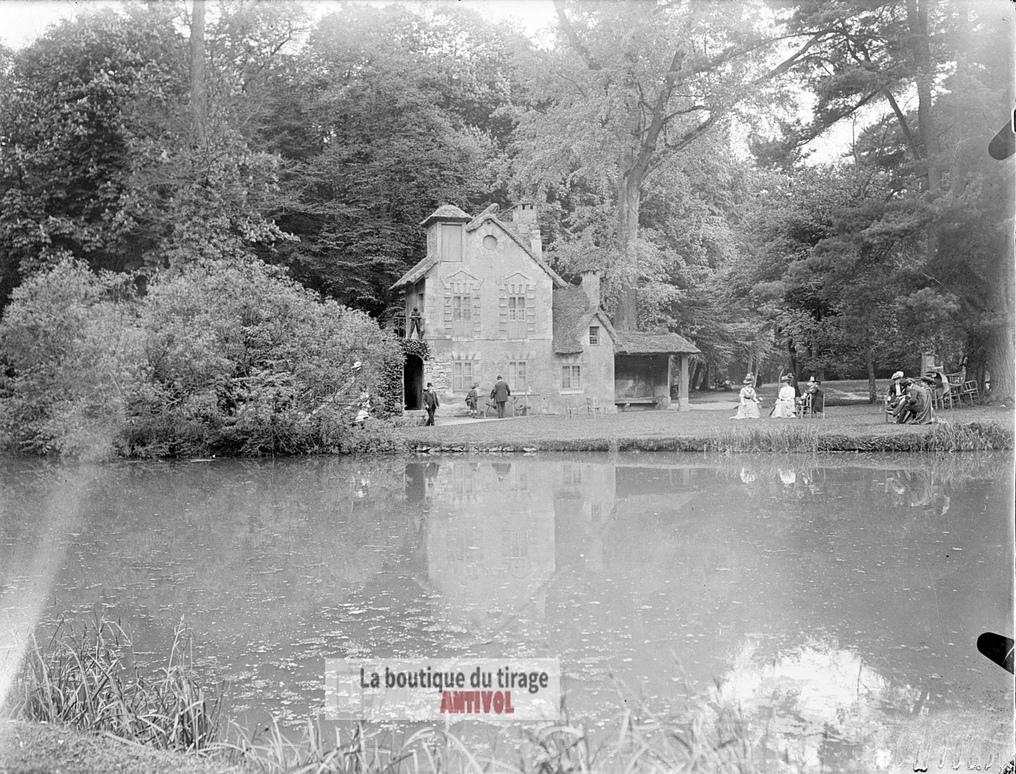 Versailles, Moulin du Hameau de la Reine, plaque verre, photo, négatif 9x12 cm